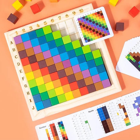 Cubo a Cubo: Tablero Creativo de Construcción por Modelos – Juego Educativo de Madera