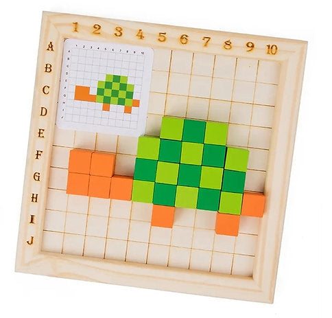 Cubo a Cubo: Tablero Creativo de Construcción por Modelos – Juego Educativo de Madera