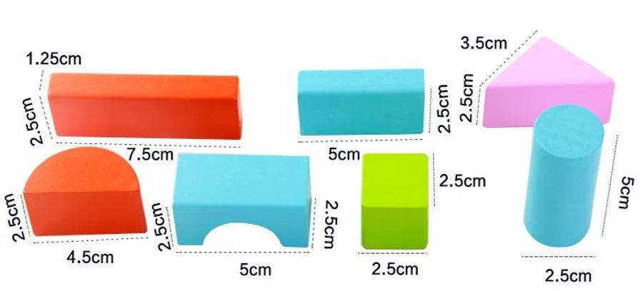 Castillos y Criaturas – Set de 50 Bloques de Construcción de Madera