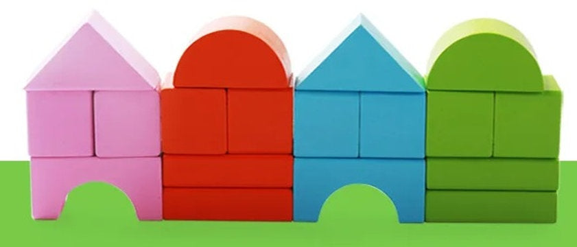 Castillos y Criaturas – Set de 50 Bloques de Construcción de Madera