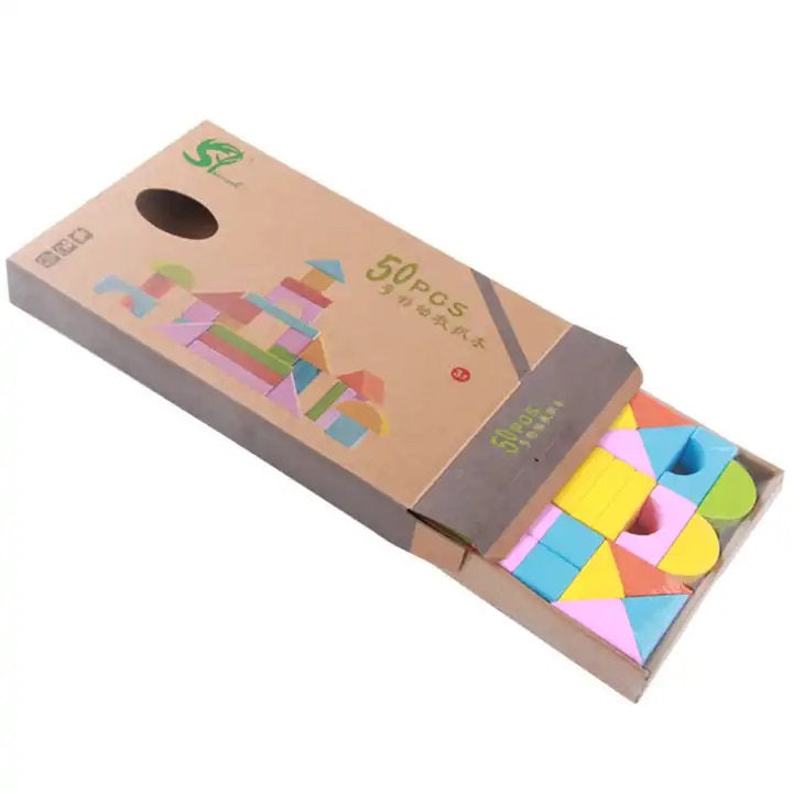 Castillos y Criaturas – Set de 50 Bloques de Construcción de Madera