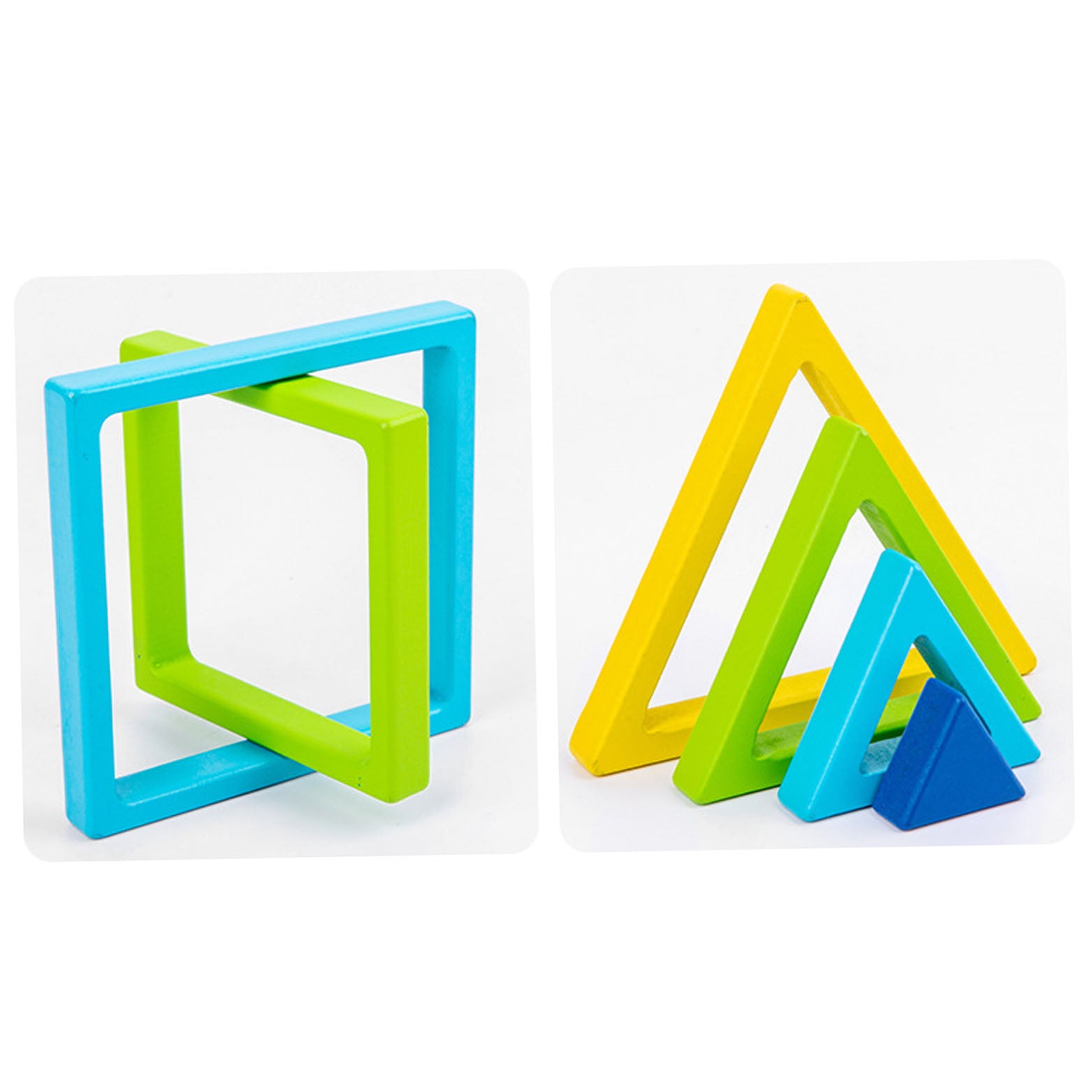 Bloques de Construcción Montessori - Puzzle de Figuras Geométricas de Madera