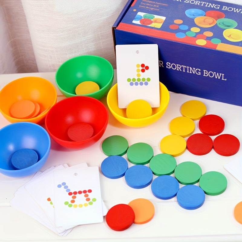 Bowl de Clasificación de Colores – Juego Montessori de Asociación y Coordinación