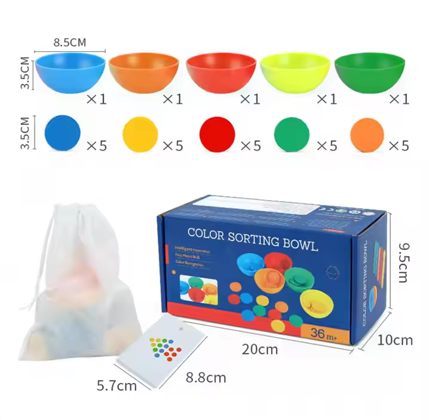 Bowl de Clasificación de Colores – Juego Montessori de Asociación y Coordinación