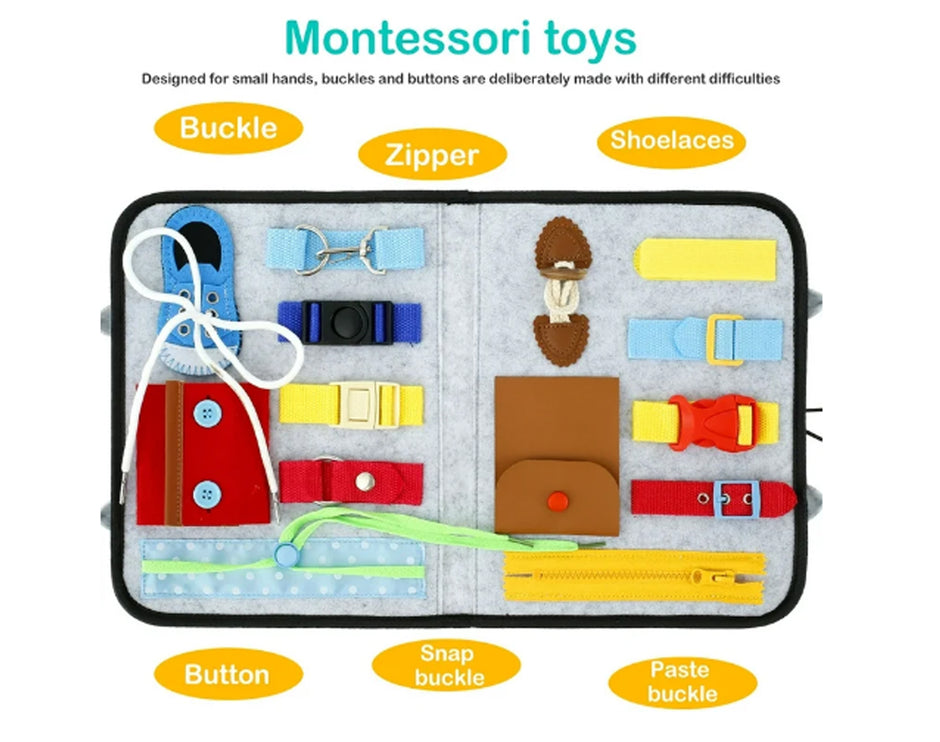 Libro Montessori de Habilidades – Juguete Educativo Sensorial Niños