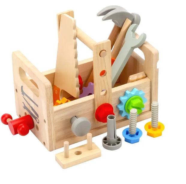 Caja de Herramientas de Madera – Mini Constructor Montessori
