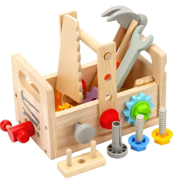 Caja de Herramientas de Madera – Mini Constructor Montessori