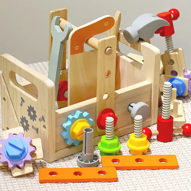 Caja de Herramientas de Madera – Mini Constructor Montessori