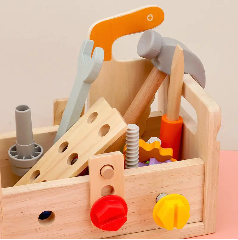 Caja de Herramientas de Madera – Mini Constructor Montessori