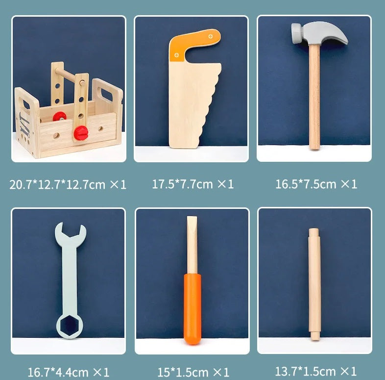 Caja de Herramientas de Madera – Mini Constructor Montessori