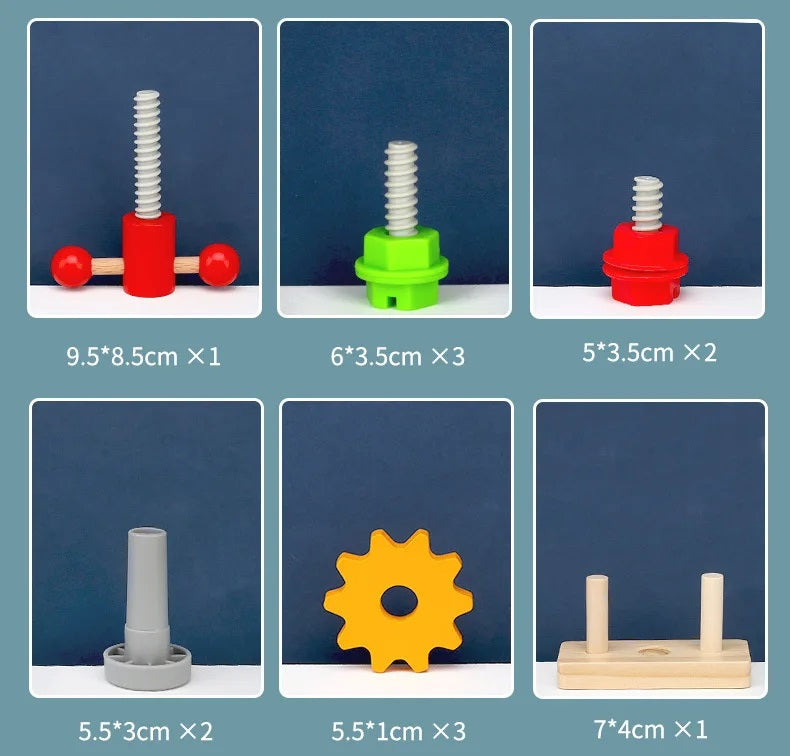 Caja de Herramientas de Madera – Mini Constructor Montessori
