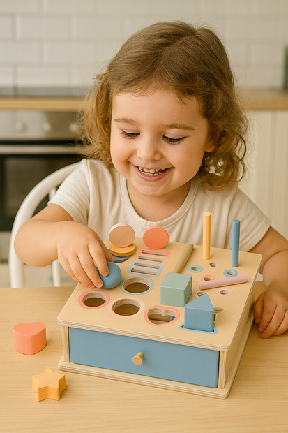 Caja Montessori de Clasificación con Cajón Mágico