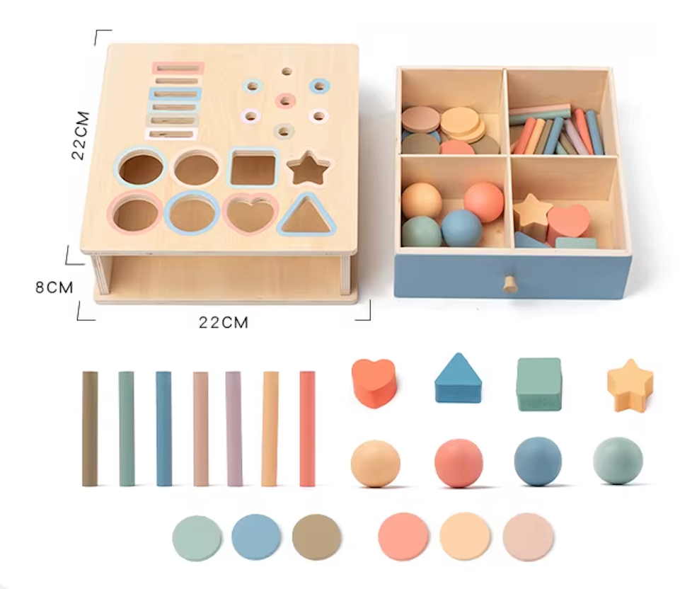 Caja Montessori de Clasificación con Cajón Mágico