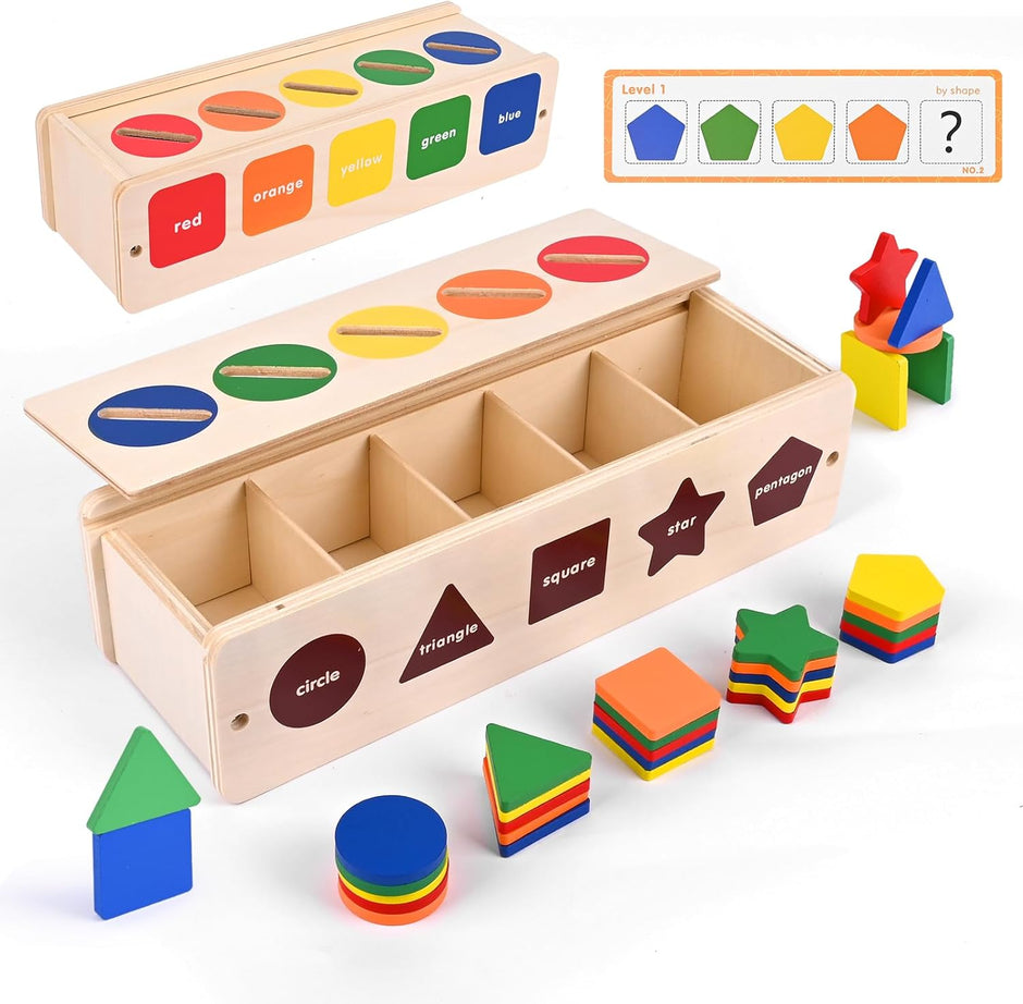 Caja Descubre & Clasifica – Juego Montessori de Figuras y Colores