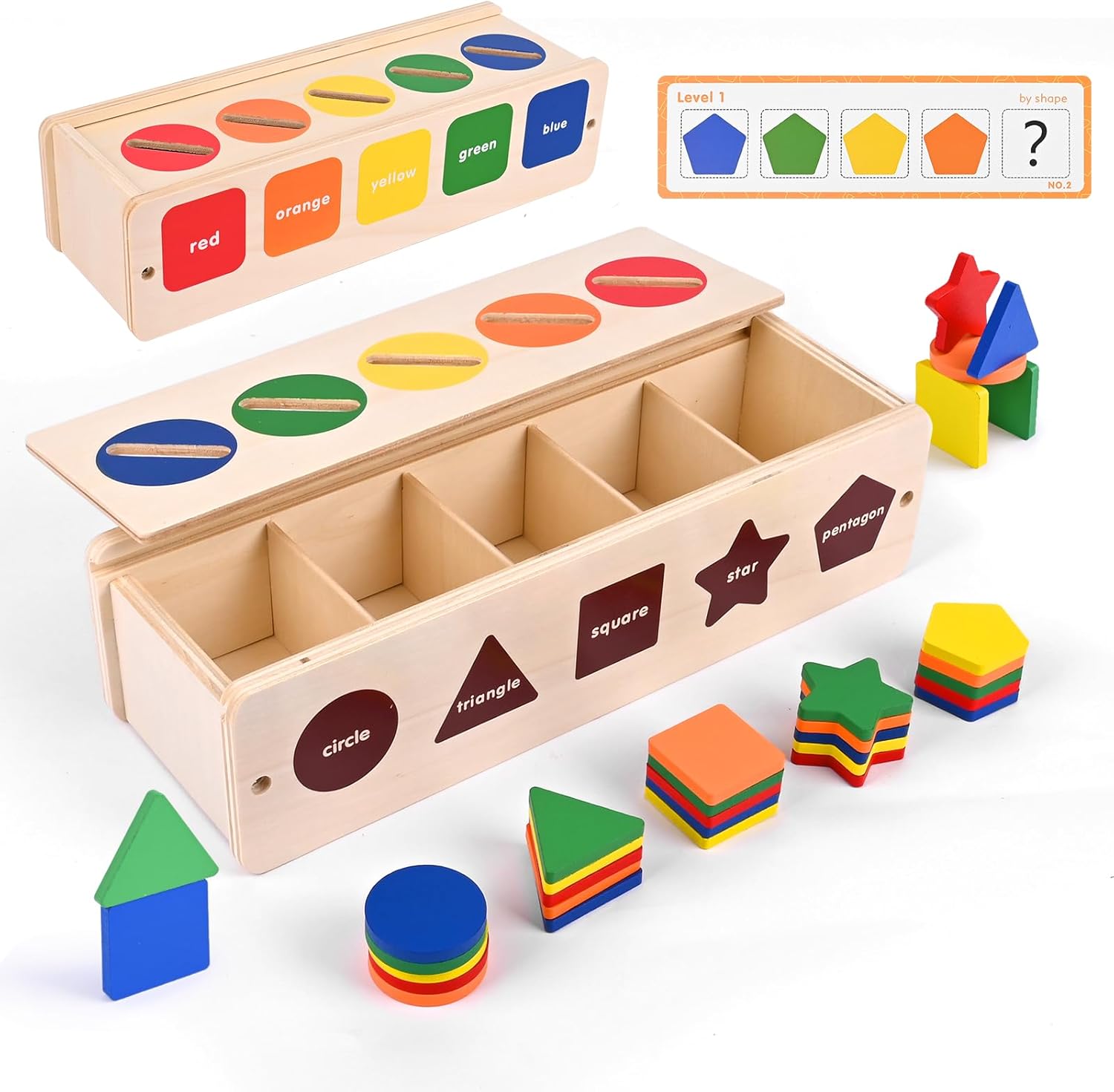 Caja Descubre & Clasifica – Juego Montessori de Figuras y Colores