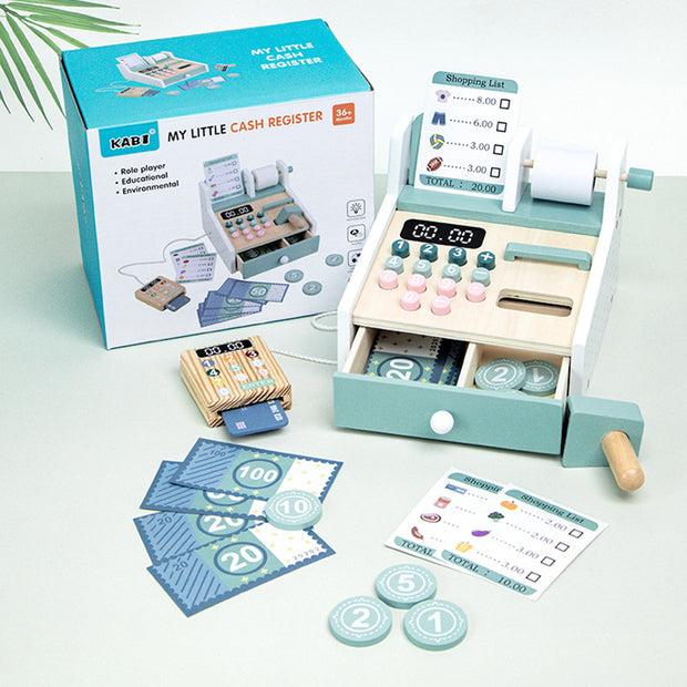 Caja Registradora de Madera Montessori  – Juego de Compras Educativo