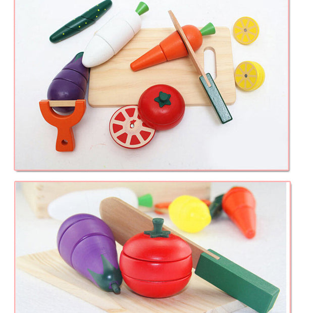 Caja de Verduras de Madera para Cortar – Juego Montessori