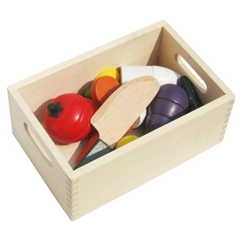 Caja de Verduras de Madera para Cortar – Juego Montessori