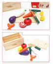 Caja de Verduras de Madera para Cortar – Juego Montessori