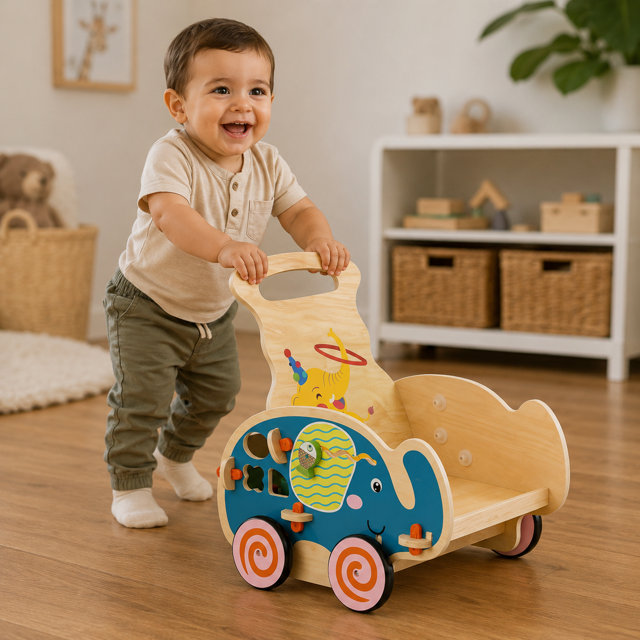 Caminador Educativo Elefante Azul Multifuncional