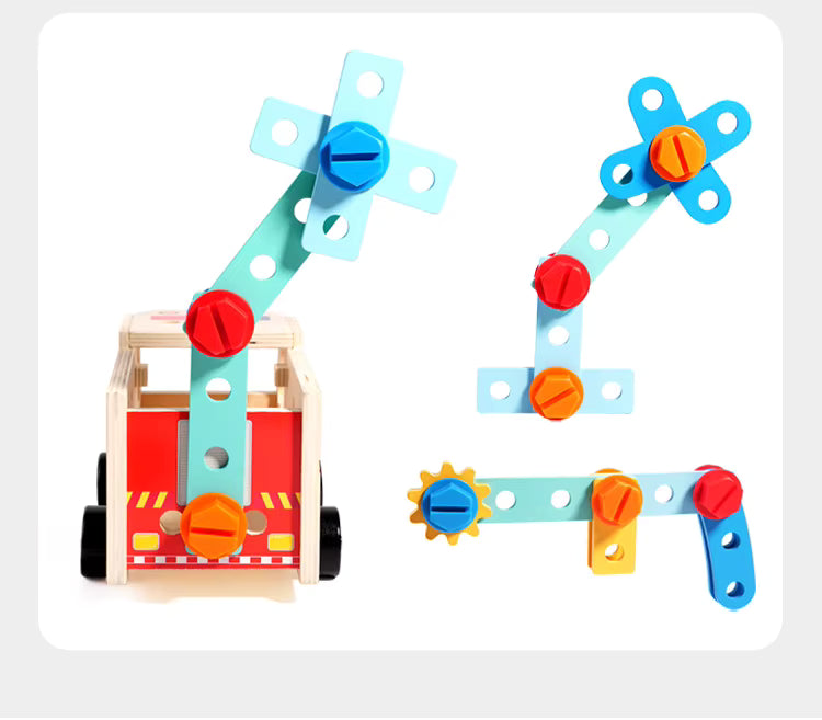 Camión de Bomberos Constructor – Juego de Herramientas en Madera