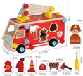 Camión de Bomberos de Madera con Herramientas – Juego Montessori