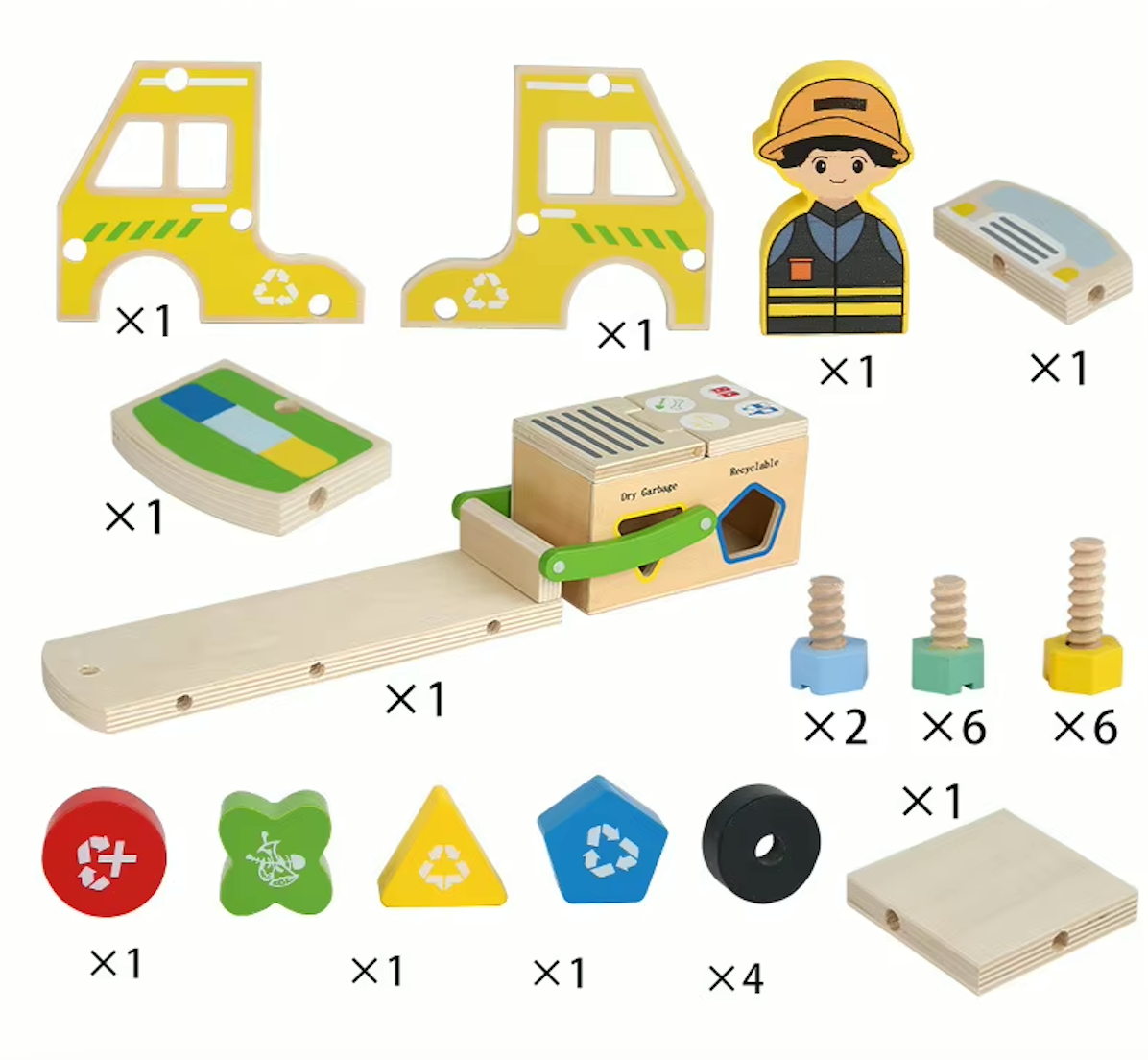 Camión de Reciclaje – Juego Montessori de Clasificación