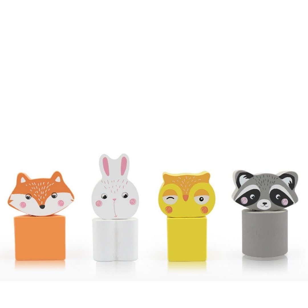 Carreta de Animales Aventureros – Juguete de arrastre y encaje de madera