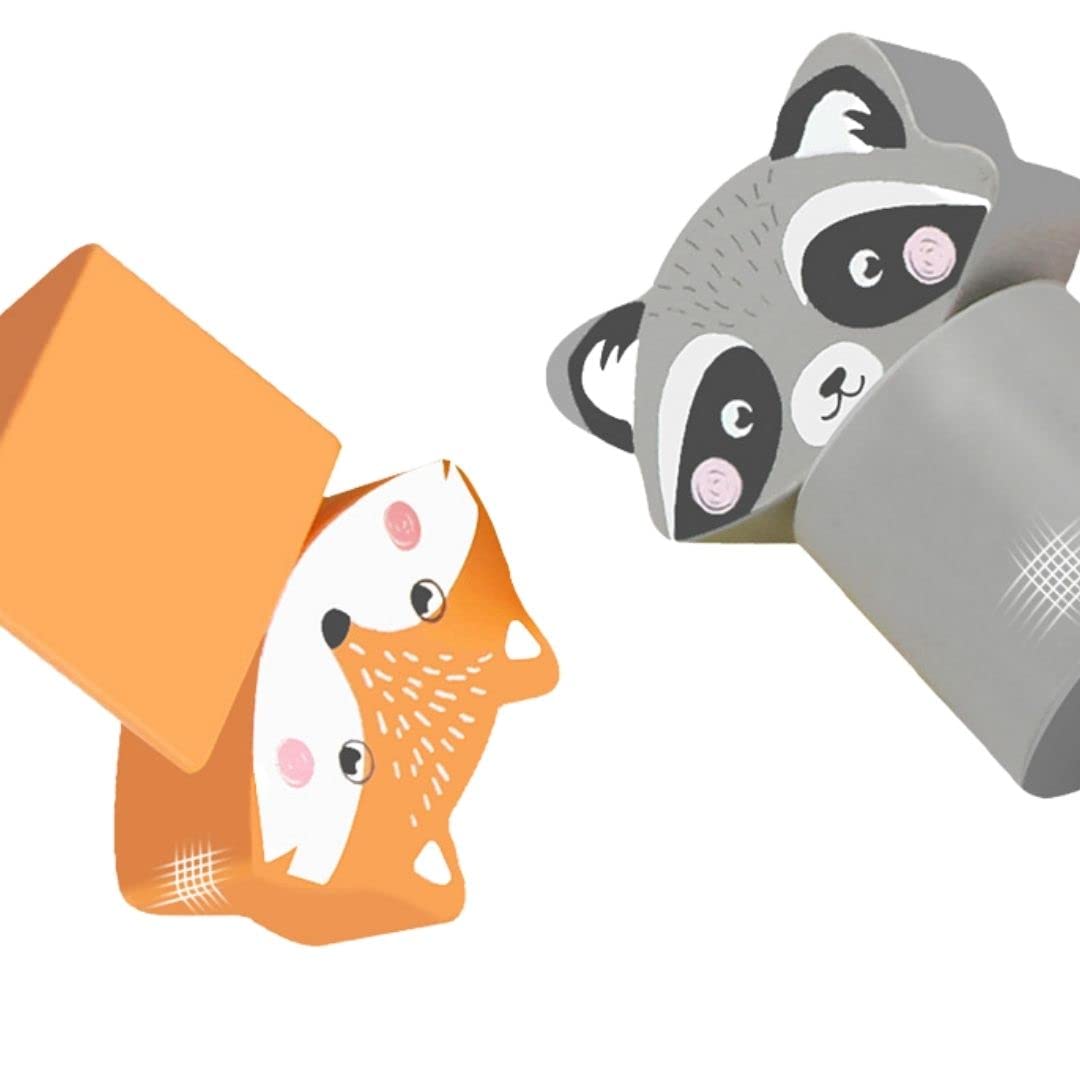 Carreta de Animales Aventureros – Juguete de arrastre y encaje de madera