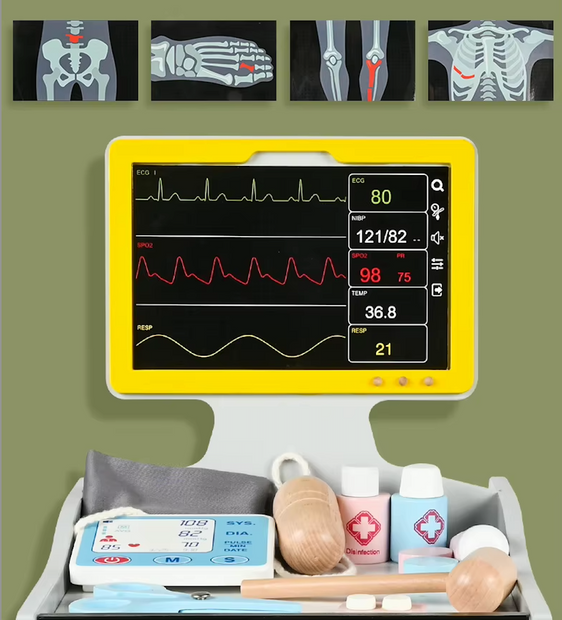 Carrito Hospital de Juguete con Accesorios Médicos
