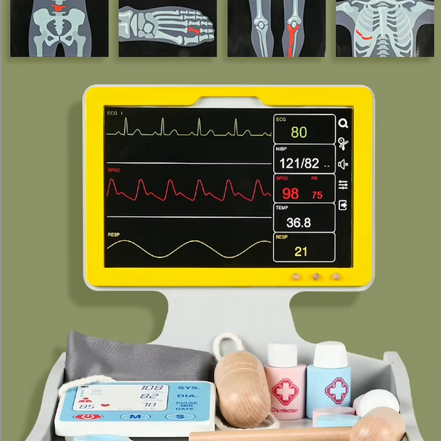 Carrito Hospital de Juguete con Accesorios Médicos