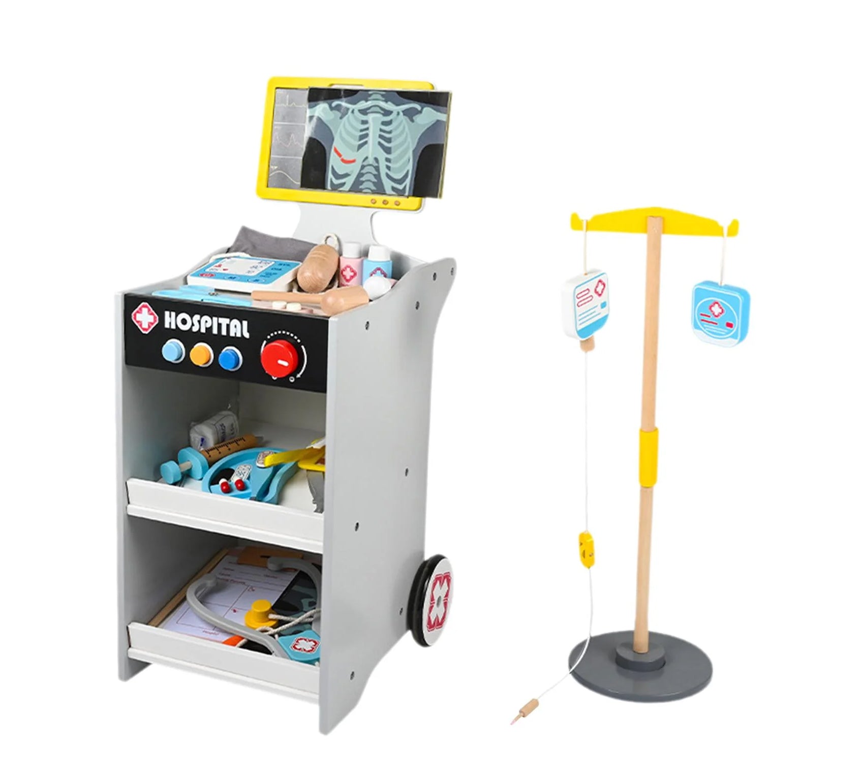 Carrito Hospital de Juguete con Accesorios Médicos