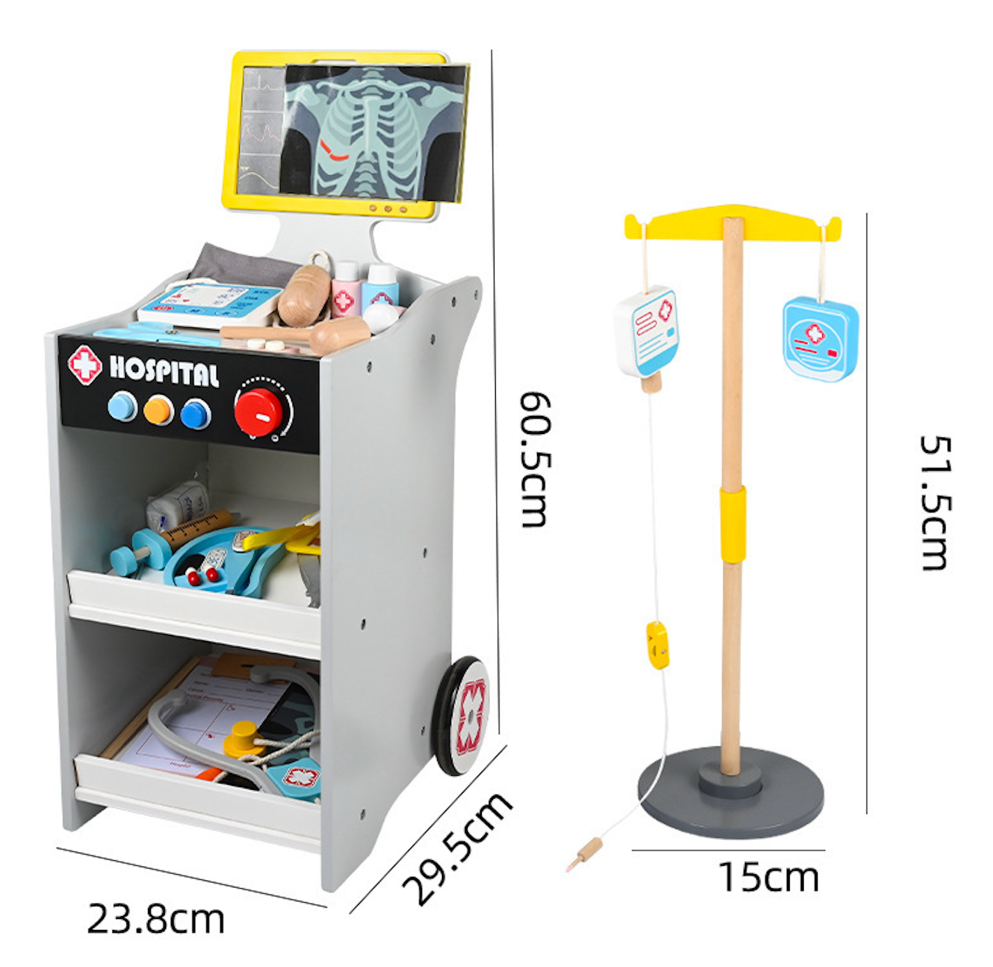 Carrito Hospital de Juguete con Accesorios Médicos