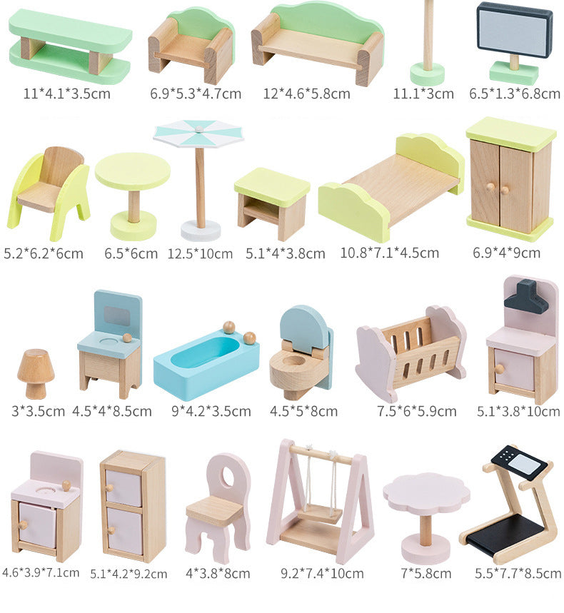 Casa de Muñecas Princess Villa – Madera de lujo con 3 niveles, muebles y muñecos incluidos