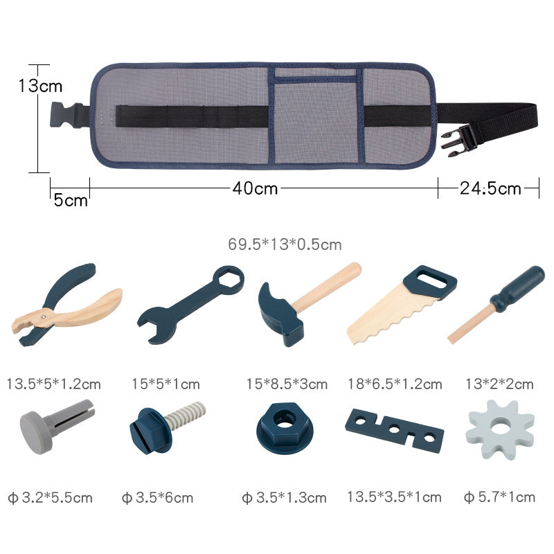 Cinturón de Herramientas Azul – Juego de Construcción Montessori