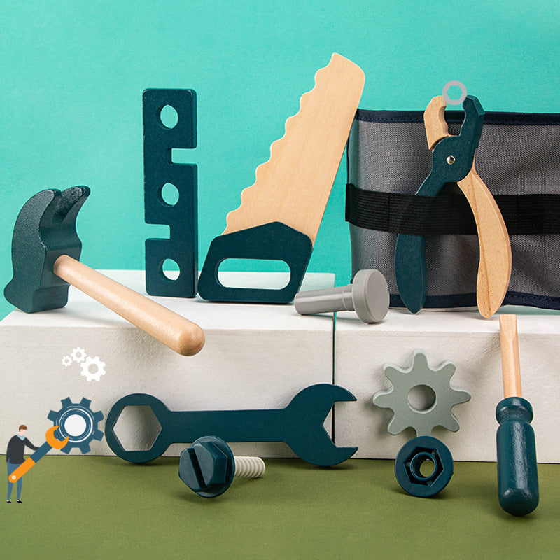 Cinturón de Herramientas Azul – Juego de Construcción Montessori