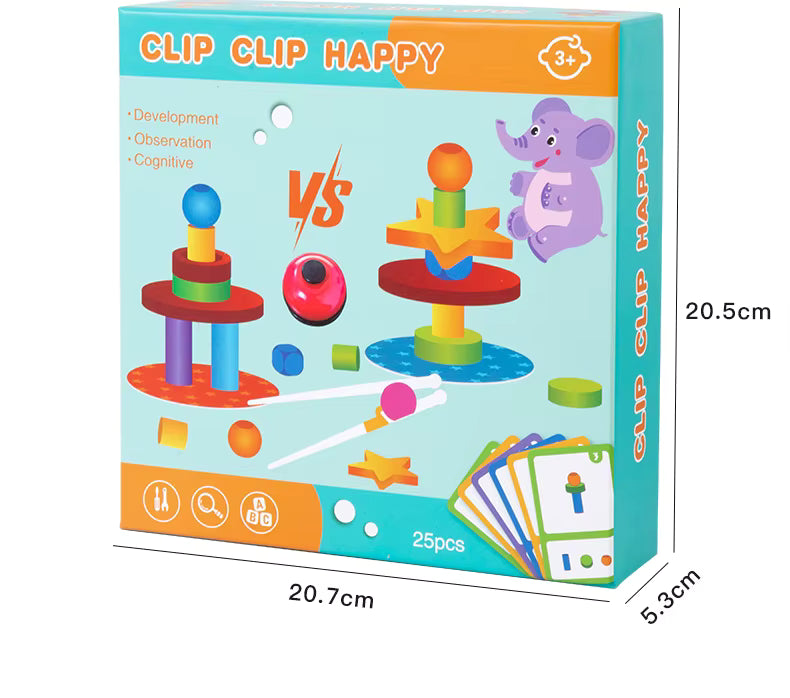 Clip Clip Happy - Juego de Pinzas Reto de Colores – Desafío de Habilidad y Velocidad