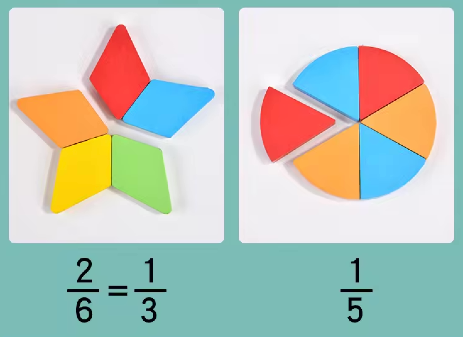 Colección Montessori de Figuras y Fracciones – 10 Puzzles de Madera para Aprender Jugando