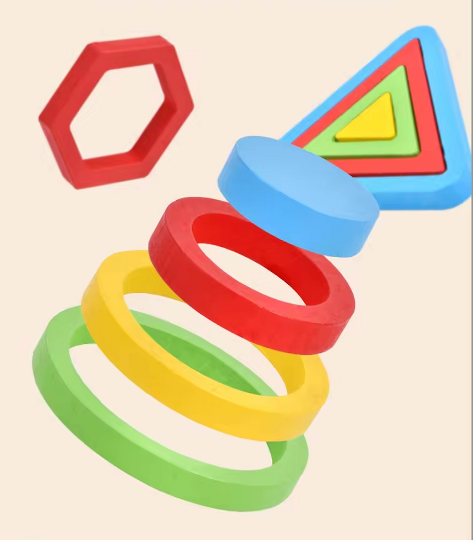 Colección Montessori de 9 Rompecabezas – Todo en un Tablero de Madera