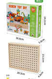 Set de Construcción Montessori “Dino Builders” – Juguete de Ensamble en Madera