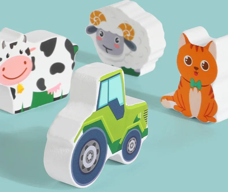 Granjita Montessori de Encaje – Aprende Jugando con Animalitos de Madera