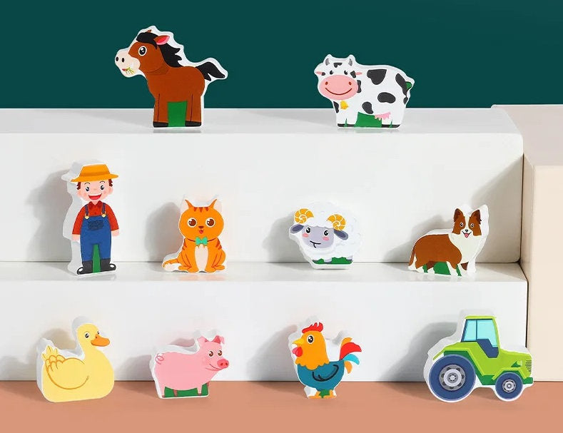 Granjita Montessori de Encaje – Aprende Jugando con Animalitos de Madera