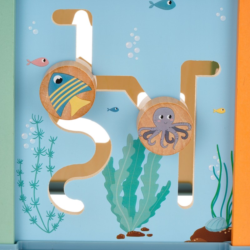 Cubo de Actividades Océano 5 en 1 – Aventura Montessori en Madera