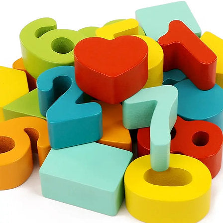 Bus Escolar de Madera – Encaje Montessori de Figuras y Números