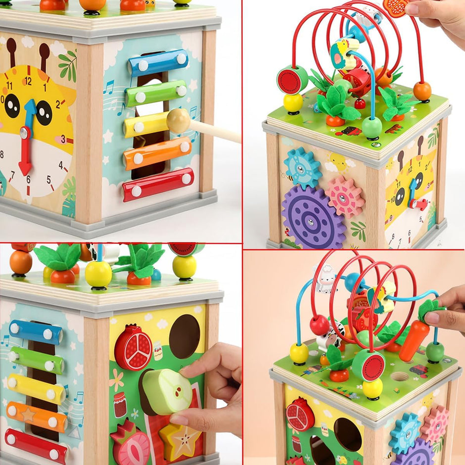 Cubo Multifuncional de Madera “Aventura de Colores”