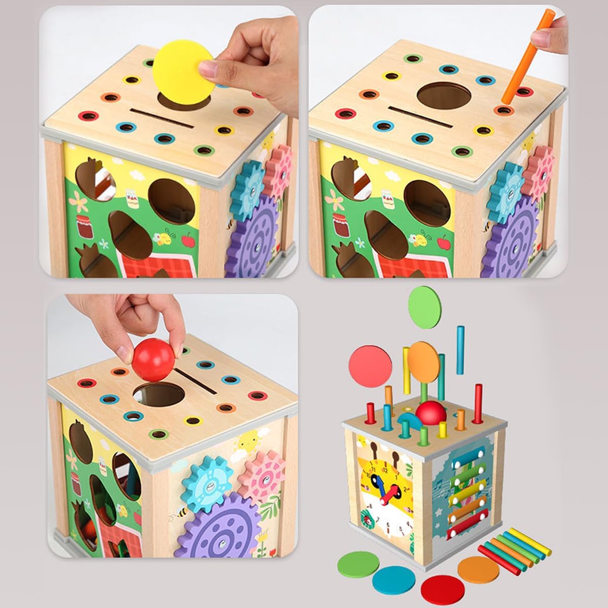 Cubo Multifuncional de Madera “Aventura de Colores”