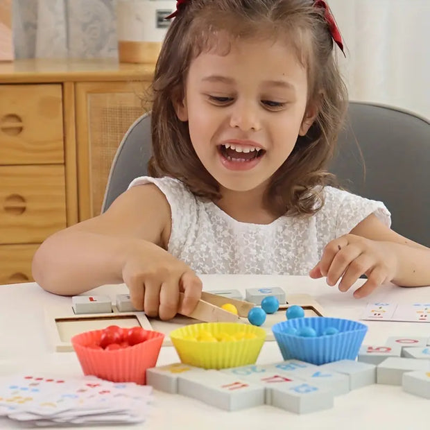 Cuenta y Clasifica – Juego Montessori de Cuentas con Pinzas