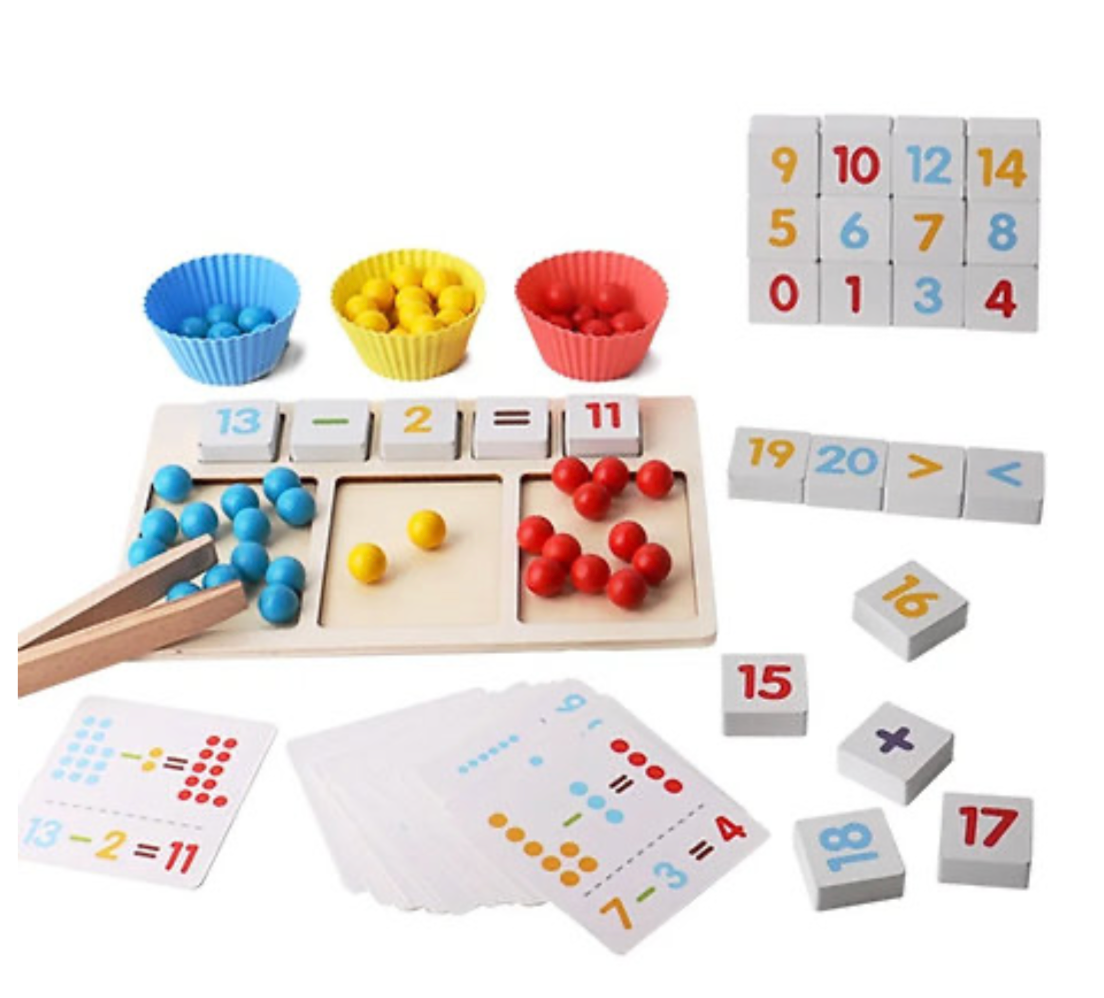Cuenta y Clasifica – Juego Montessori de Cuentas con Pinzas