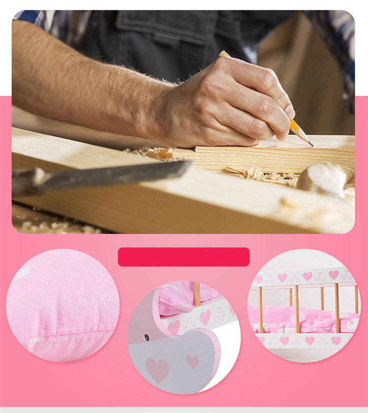 Cuna Mecedora de Madera para Muñeca – Juega, cuida y comparte con amor