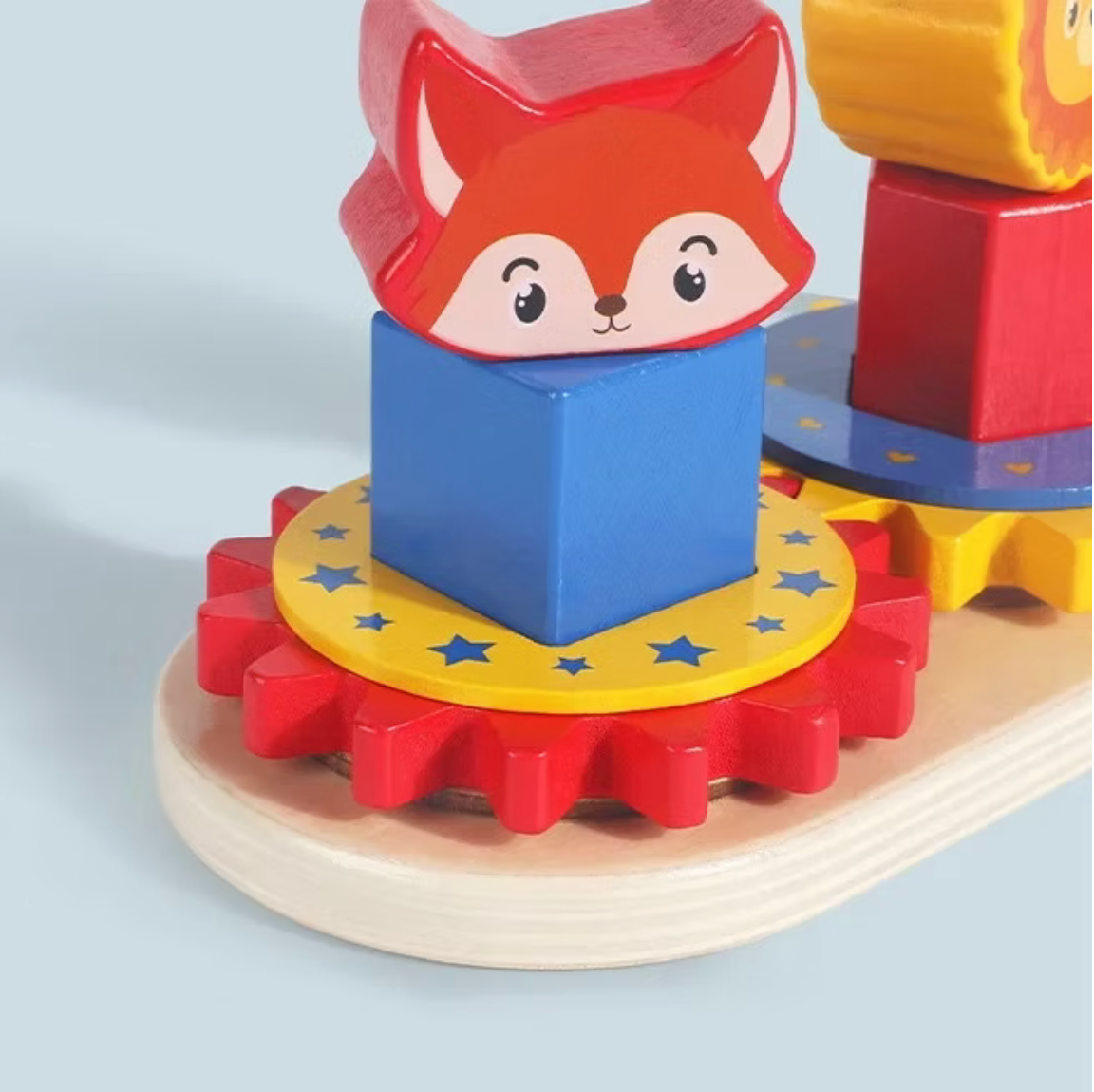 Engranajes de Animales – Juego de Ensamble y Formas Montessori de Madera